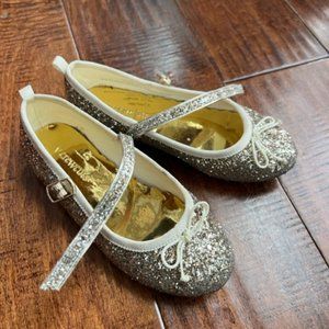 J Crew Gold Glitter Mary Jane Ballet Flat